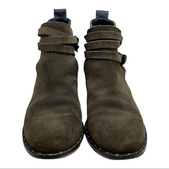 Freda Salvador Dream Wrap Brown Suede Booties Boots 8.5 - Picture 4 of 10